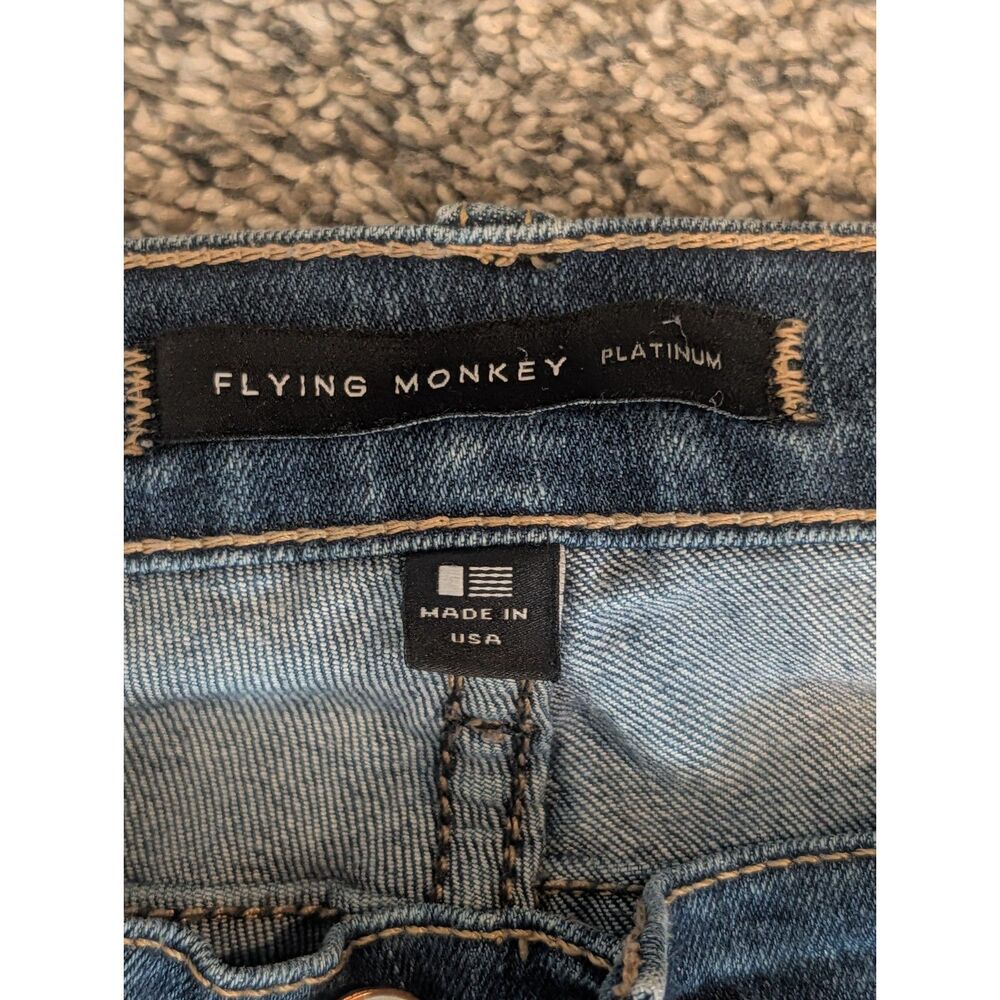 Flying Monkey Platinum Distressed Skinny Jeans Size 29 Medium Wash Ripped Y2K